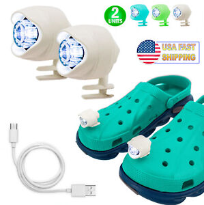 Croc Shoe Lights LED USB Rechargeable, Waterproof, Clip On Sneakers Headlight