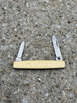 Estuche XX Acero Inoxidable EE. UU. 1 Punto #278 Plegable Pluma de Bolsillo Cuchillo de Oficina 2 Hojas Beige Foto 1 de 4