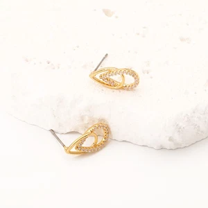Womens 18k Gold Plated Hoop Earrings Crystal Drop Dangle Elegant Fashion Jewelry - Picture 1 of 4