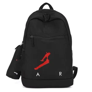 Sports Black Adjustable Shoulder Straps Backpack Travel Rucksack - Picture 1 of 18