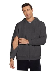 Dialysis Sweatshirts with Arm Zipper Jacket Full-Zip XX-Large Dark Grey - Picture 1 of 6