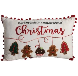 Have Yourself A Merry Little Christmas rotes Bommelkissen 12 "x 20" Hobby Lobby - Bild 1 von 8