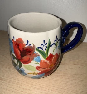 Pioneer Woman Coffee Mug Floral Spring Bouquet 4"H Colorful Multi Sculpted - Picture 1 of 5