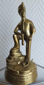 Vintage Brass Coal Miner With Pick & Lamp Figurine - Picture 1 of 6