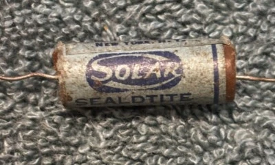 Antiguo Amplificador de Guitarra Condensador Solar Sealdtite .001 uf 600v Tono Tapa de Papel Foto 1 de 4