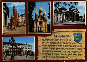 CHRONIK Postkarte von WIESBADEN in Hessen gebrauchte Mehrbildkarte Ansichtskarte - Picture 1 of 2