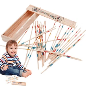 31 Sticks Toys Wood Pick-Up-Sticks In Wood Case - Classic Wooden Game, Toy - Picture 1 of 12