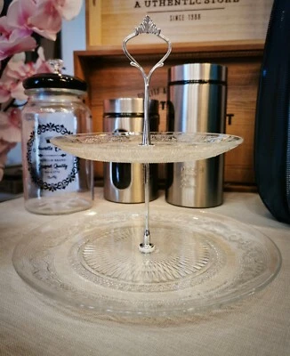 ALZATA DOLCI IN VETRO ELEGANTE TRASPARENTE MATRIMONIO REGALO BOMBONIERE - Immagine 1 di 2