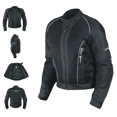 Textiljacke Atmungsaktiv Mesh Durchloechert Motorrad Touring Protektoren Schwarz - Bild 1 von 4