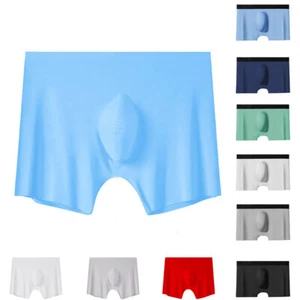 Men Ice Silk Seamless Boxer Briefs Shorts Panties Underwear Underpants Sexy US ➳ - Picture 1 of 45