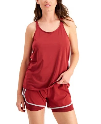 Camiseta sin mangas Id Ideology ESF-12744 para mujer con tiras talla X-grande en color rojo pera Foto 1 de 2