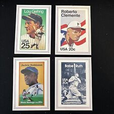 1989 USPS Baseball Legends MLB Stamp Cards - Ruth/Robinson/Clemente/Gehrig