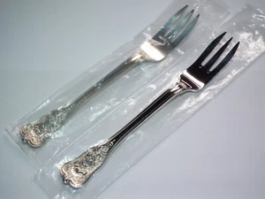 X2 Vintage Kuchen/Gebäckgabeln A. Michelsen Sterlingsilber Rosenborg 5,4"" 59g - Bild 1 von 7