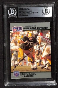 Forrest Gregg Packers 1990-91 Pro Set Super Bowl 160 #55 Signed Card BECKETT - Picture 1 of 3