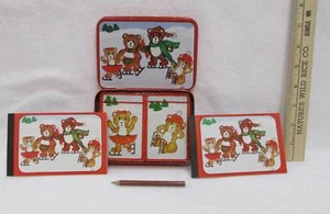 Playing Cards Tin Box 1986 Christmas Around The World Pencil 2 Decks Score Pads - Picture 1 of 3