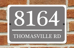 Personalized Home Address Sign Aluminum 12" x 8" Custom House Number Plaque - Picture 1 of 10