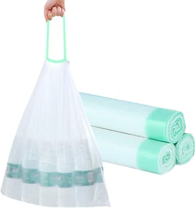 4 Gallon Small Trash Bags 45Count Bathroom, Thickened Drawstring Faint Scented W - Picture 1 of 8