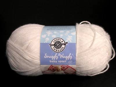 LOOPS & THREADS SNUGGLY WUGGLY BABY SPORT YARN 1 SKEIN OF WHITE 446 YARDS - Image 1 of 3