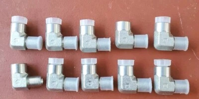 (×10) 1/8" Male NPTF x 1/8" Female NPTF 90° Elbow Steel Hydraulic 5502-02-02 LOT - Image 1 of 3