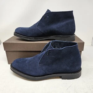 Men's CHURCH'S Jockey Desert Navy Blue Suede Lace Up Ankle Boot / Size 11 - Picture 1 of 11