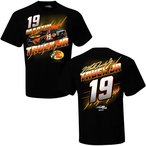 2022 MARTIN TRUEX JR #19 BASS PRO SHOPS NASCAR LICENSED BLACK GROOVE TEE SHIRT Cover