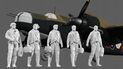 WWII RAF Bomber Crew - 5 Figure Set - Image 1 of 4