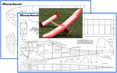 Model Airplane Plans (RC): Classy Gassie 51½" Wingspan for .23  (Musciano, 1947) - Image 1 of 3