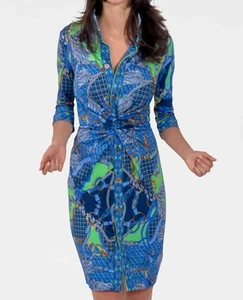 Gretchen Scott twist and shout dress Green/blue - Picture 1 of 11