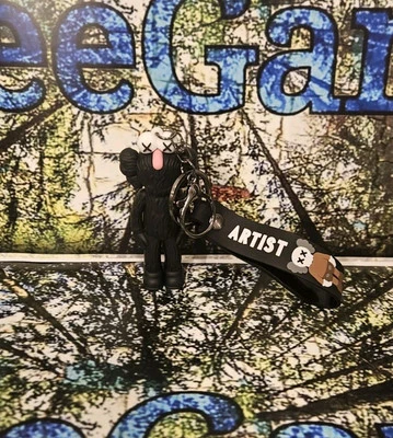 Kaws Keychain Figure Black - Image 1 of 2