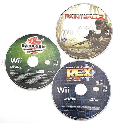 3 Nintendo Wii Games, Generator Rex, Paintball 2, Bakugan, DISCS ONLY Rated E10+ - Image 1 of 4