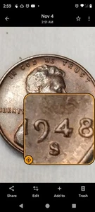 1948-S/S Lincoln wheat Cent, WDDO-003, Red Brown With Orange Toning! - Picture 1 of 23