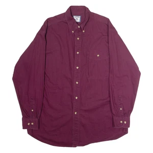 Vintage LEE Mens Plain Shirt Maroon 90s Long Sleeve L - Picture 1 of 6
