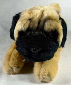 Russ Yomiko Classics Mops Plüsch schwarz hellbraun Stofftier Hund Welpe Nackenanhänger gebraucht, in einwandfreiem Zustand - Bild 1 von 7