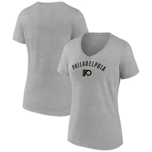 Women's Fanatics Gray Philadelphia Flyers V-Neck T-Shirt - Picture 1 of 3