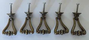 Five Vintage Draw Pulls Brass - Picture 1 of 4