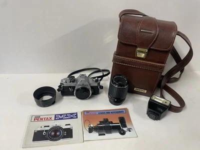 Pentax MX camera with Pentax-M 1:1.4 100mm Lens AF-16 Case Manual Works Great - Image 1 of 4