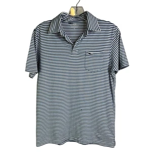 Vineyard Vines Polo Shirt Youth Boys L Blue White Stripe Classic Preppy - Picture 1 of 10