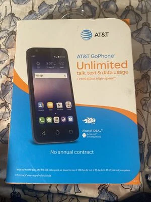 New AT&T GoPhone Unlimited  Alcatel Ideal 6GB Android No contract - Image 1 of 4