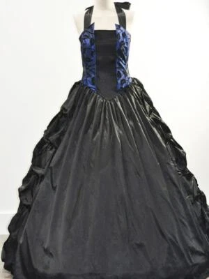 Victorian Gothic Brocade Halter Corset Ball Gown Witch Halloween Costume 113 - Image 1 of 4