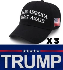 Sombrero Negro Estándar Make America Great Again - Estilo Bordado MAGA (Paquete de 3) - Imagen 1 de 6