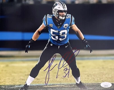 Luke Kuechly Signed Autographed Carolina Panthers 8x10 Photo JSA COA - Image 1 of 2