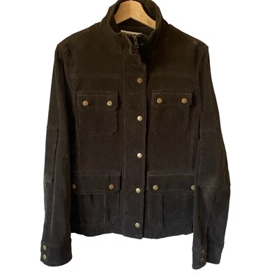 Kut From The Kloth Sz Med Corduroy Utility Jacket Military Style Pockets Brown - Image 1 of 4