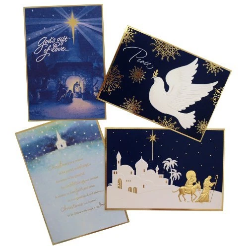 Рождественские и белые рождественские открытки упаковка из 4 шт. - Изображение 1 из 4
