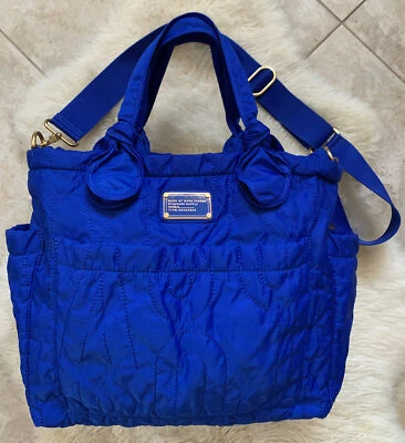 Bolso de pañales Marc by Marc Jacobs Eliz-a-Baby de nailon azul Bauhaus  Foto 1 de 4