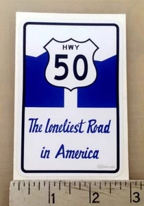Calcomanía pegatina Highway Route 50 ""Loneliest Road in America - Imagen 1 de 1