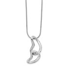 925 Sterling Silver 0015 Ct Diamond Heart Pendant 18 Necklace White Ice