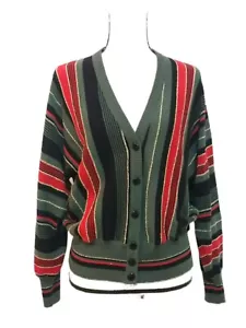 Italienischer Vintage Donna Mizar gestreifter Strickjacke Pullover Gr. M 38 B12 - Bild 1 von 9