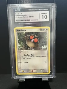 Pokémon TCG Hoothoot EX Unseen Forces 59/115 CGC 10 - Picture 1 of 1