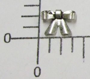 28834 12 Pc Matte Silver Oxidized Small Victorian Bow Finding Jewerly SALE - Picture 1 of 1