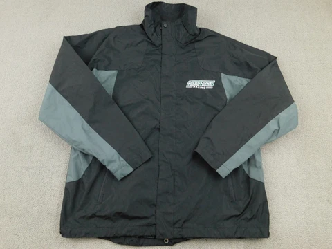 Roush Fenway Racing Jacket Men Large Black Dunbrooke NASCAR Ford Long Sleeve Cover